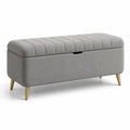 Banc de rangement en tissu avec pieds en métal