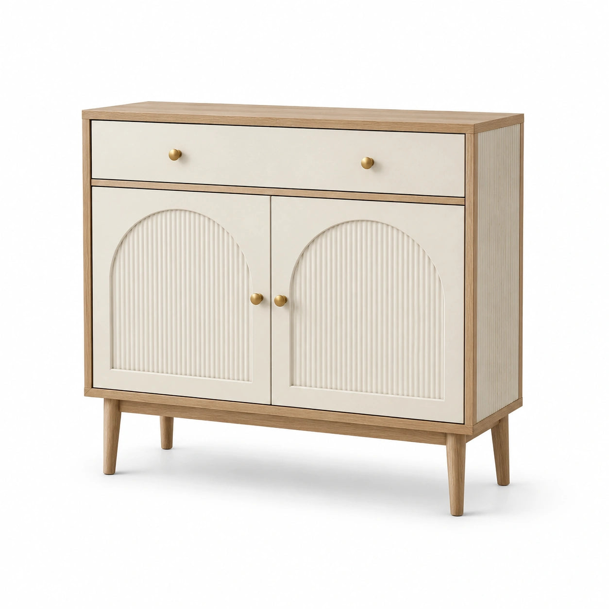 Buffet en bois et MDF avec tiroir et portes 90x80x35 cm