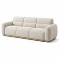 Canapé 3 places en bois et tissu beige