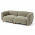 Canapé 2 places en tissu polyester vert avec pieds en bois