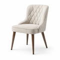 Chaise en bois et polyester beige 50x60x85 cm