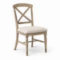 Chaise de salle à manger en bois et tissu beige