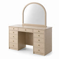 Coiffeuse en bois avec miroir voûté et 10 tiroirs
