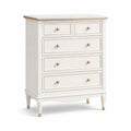 Commode 5 Tiroirs en Bois avec Poignées Métal 90x45x120 cm