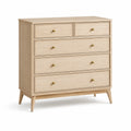 Commode en bois massif avec boutons en laiton 100x40x110 cm