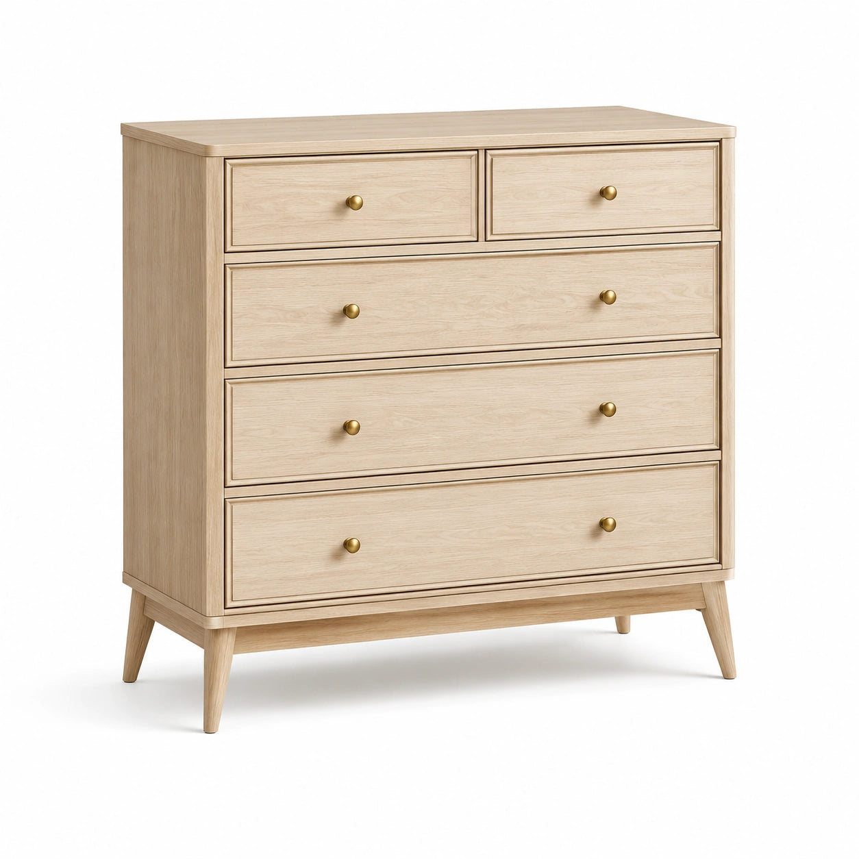 Commode en bois massif avec boutons en laiton 100x40x110 cm
