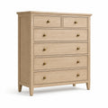 Commode en bois de chêne clair avec 6 tiroirs