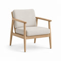 Fauteuil en bois avec coussins en polyester beige
