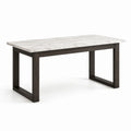 Table rectangulaire en marbre avec pieds en bois 180x90x75 cm