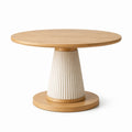 Table ronde en bois et résine crème 100 cm