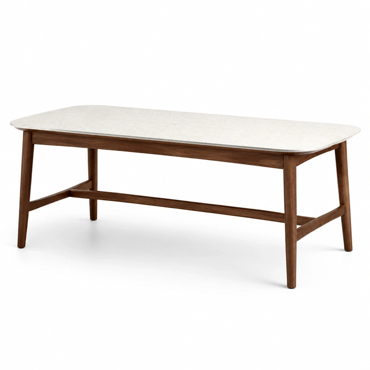 Table rectangulaire en marbre et bois de noyer 180x90 cm